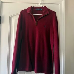 Polo by Ralph Lauren Men's Burgundy Zip-Up Sweater